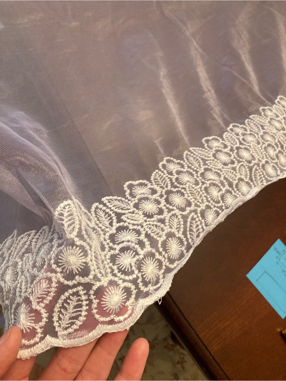 Delicate White Embroidered Lace Trim Slip / Lingerie Accent